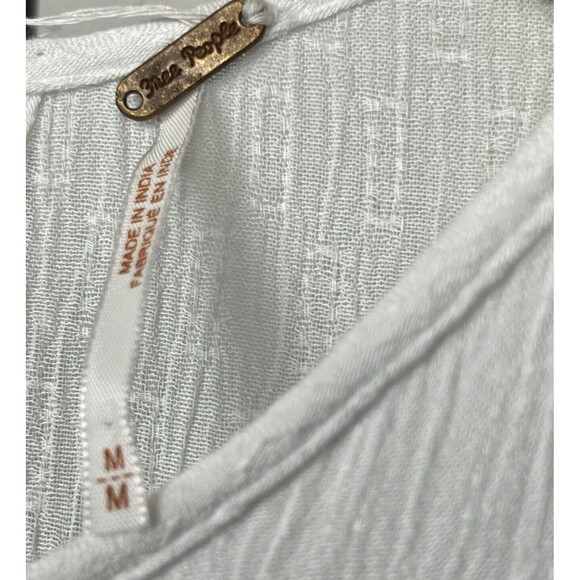 Free People Dress Sundress Mini Cut Out Backless Ruffle Embroidered Gauze Medium - Picture 4 of 5